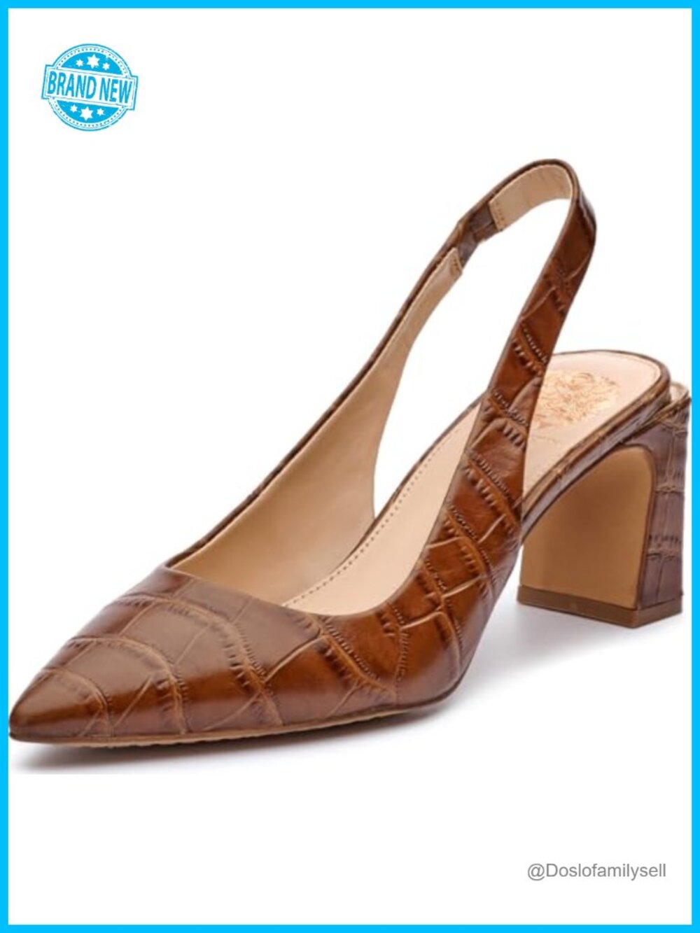 Slingback Pump Pointed Toe Low Block Heel Business Casual